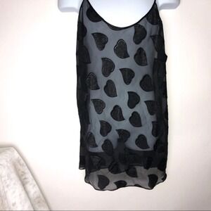 Anne Stuart‎ Black Lingerie Sheer w/Hearts 1X Sexy See Through Whimsigoth